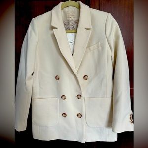 NWT Size 4 Sézane Michele Blazer-Ecru